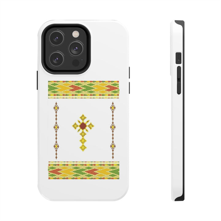 Phone Case - Habesha Golden Tilet (ጥለት) with Ethiopian / Eritrean Cross Meskel Design