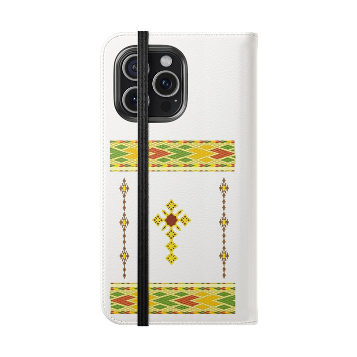 Phone Case - Habesha Golden Tilet (ጥለት) with Ethiopian /Eritrean Cross Meskel Design