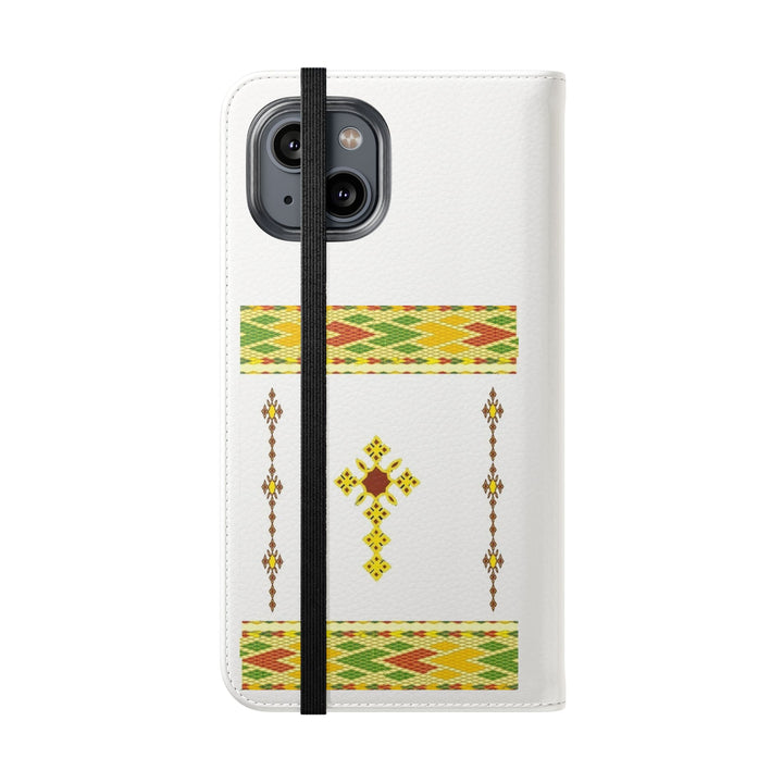 Phone Case - Habesha Golden Tilet (ጥለት) with Ethiopian /Eritrean Cross Meskel Design