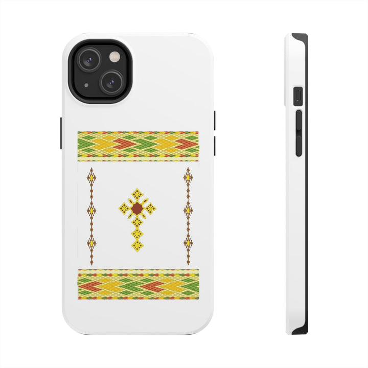 Phone Case - Habesha Golden Tilet (ጥለት) with Ethiopian / Eritrean Cross Meskel Design