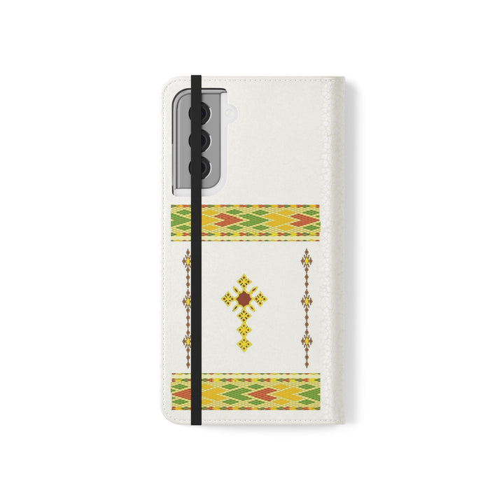 Phone Case - Habesha Golden Tilet (ጥለት) with Ethiopian /Eritrean Cross Meskel Design