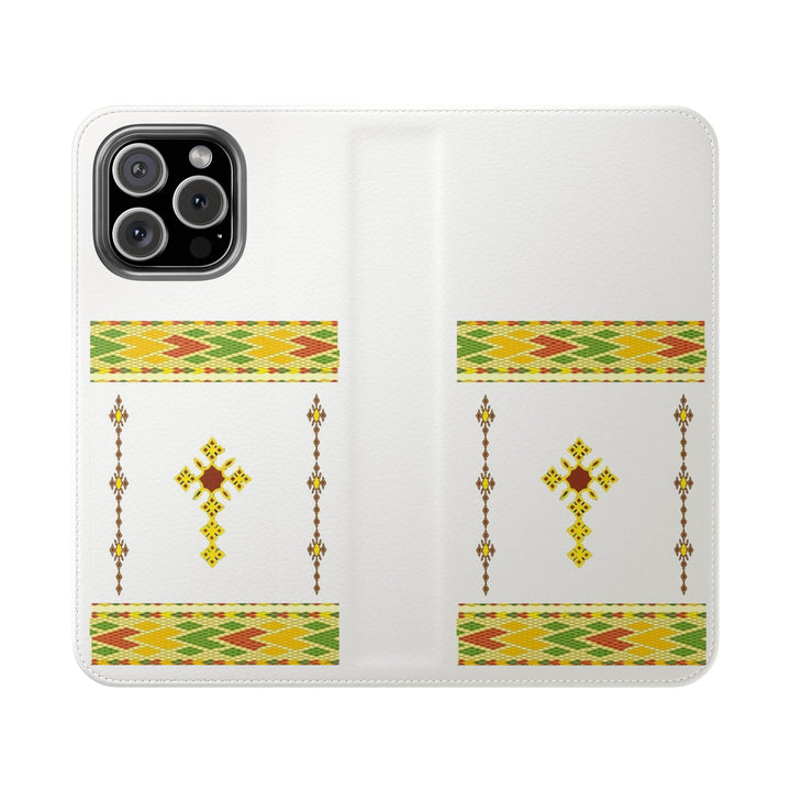 Phone Case - Habesha Golden Tilet (ጥለት) with Ethiopian /Eritrean Cross Meskel Design