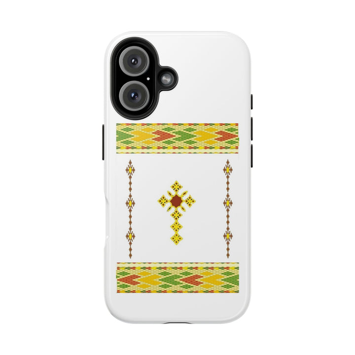 Phone Case - Habesha Golden Tilet (ጥለት) with Ethiopian / Eritrean Cross Meskel Design