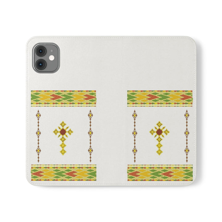 Phone Case - Habesha Golden Tilet (ጥለት) with Ethiopian /Eritrean Cross Meskel Design