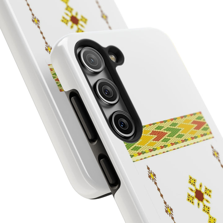 Phone Case - Habesha Golden Tilet (ጥለት) with Ethiopian / Eritrean Cross Meskel Design