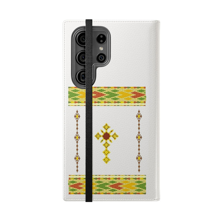Phone Case - Habesha Golden Tilet (ጥለት) with Ethiopian /Eritrean Cross Meskel Design