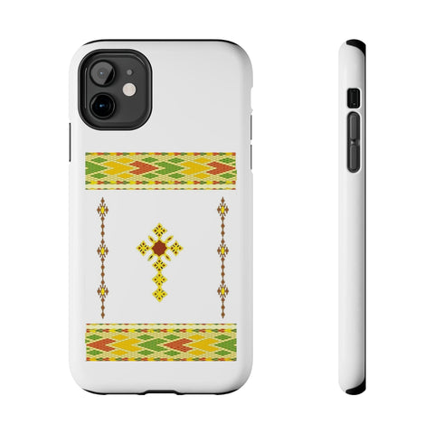 Phone Case - Habesha Golden Tilet (ጥለት) with Ethiopian / Eritrean Cross Meskel Design