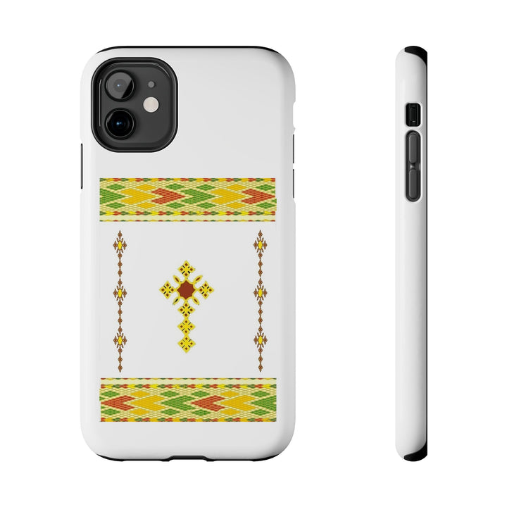 Phone Case - Habesha Golden Tilet (ጥለት) with Ethiopian / Eritrean Cross Meskel Design
