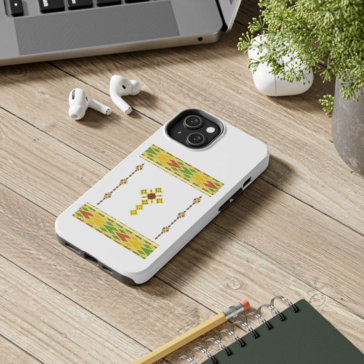 Phone Case - Habesha Golden Tilet (ጥለት) with Ethiopian / Eritrean Cross Meskel Design