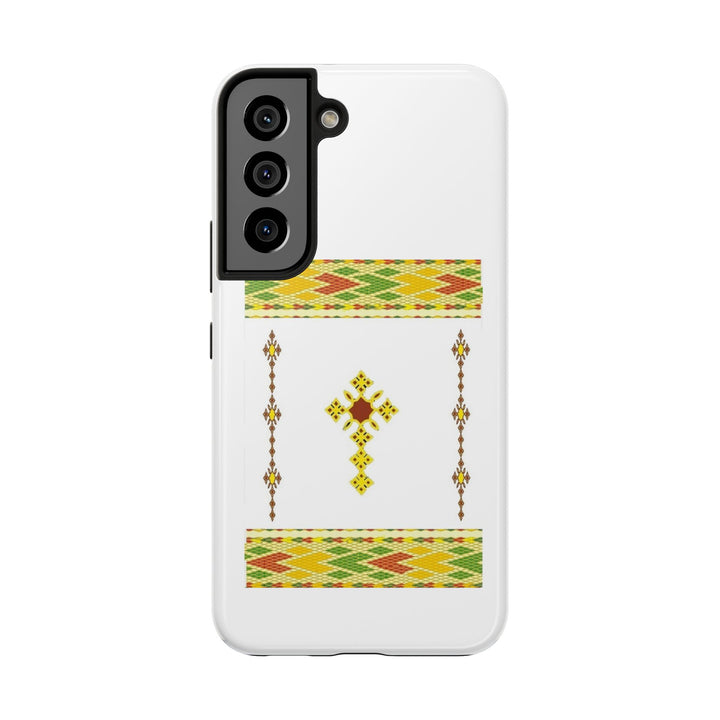 Phone Case - Habesha Golden Tilet (ጥለት) with Ethiopian / Eritrean Cross Meskel Design