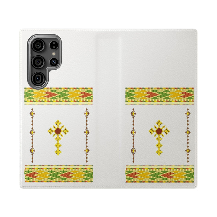 Phone Case - Habesha Golden Tilet (ጥለት) with Ethiopian /Eritrean Cross Meskel Design