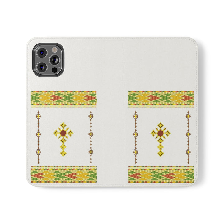 Phone Case - Habesha Golden Tilet (ጥለት) with Ethiopian /Eritrean Cross Meskel Design