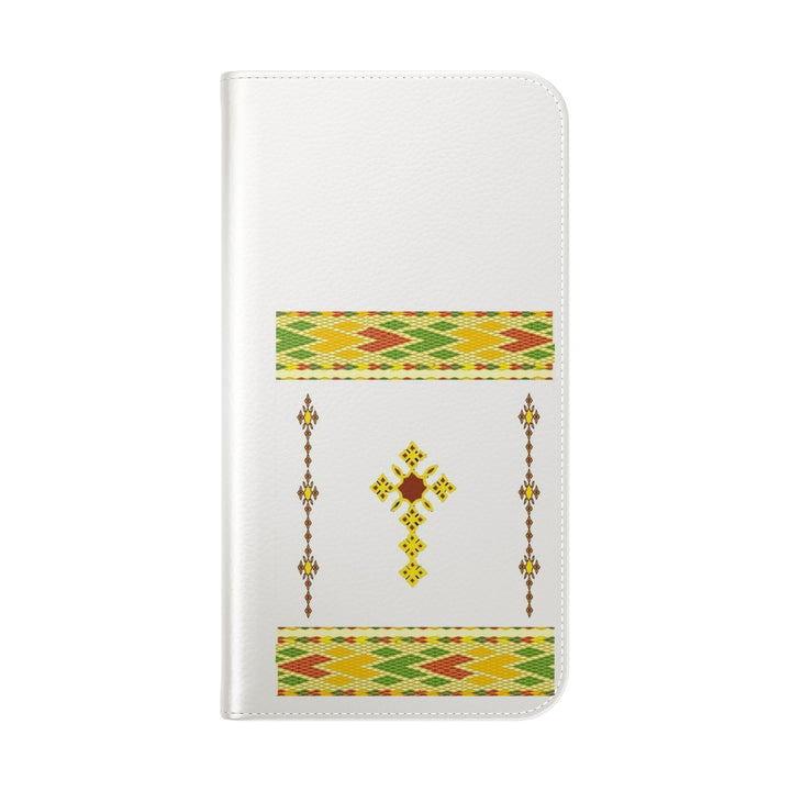 Phone Case - Habesha Golden Tilet (ጥለት) with Ethiopian /Eritrean Cross Meskel Design
