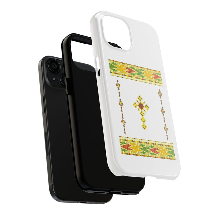Phone Case - Habesha Golden Tilet (ጥለት) with Ethiopian / Eritrean Cross Meskel Design