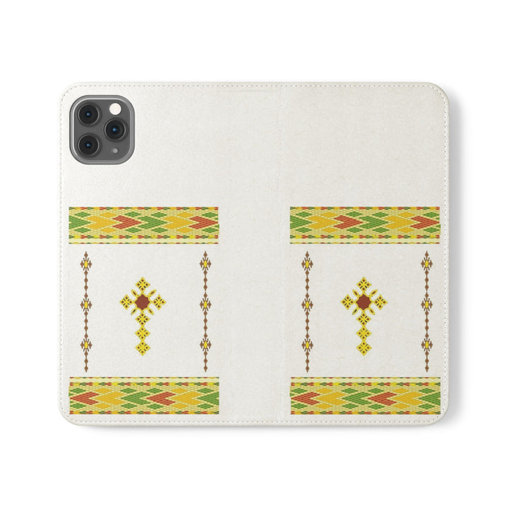 Phone Case - Habesha Golden Tilet (ጥለት) with Ethiopian /Eritrean Cross Meskel Design
