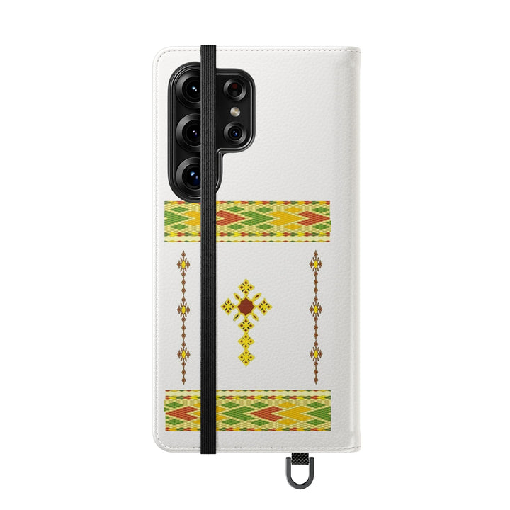 Phone Case - Habesha Golden Tilet (ጥለት) with Ethiopian /Eritrean Cross Meskel Design