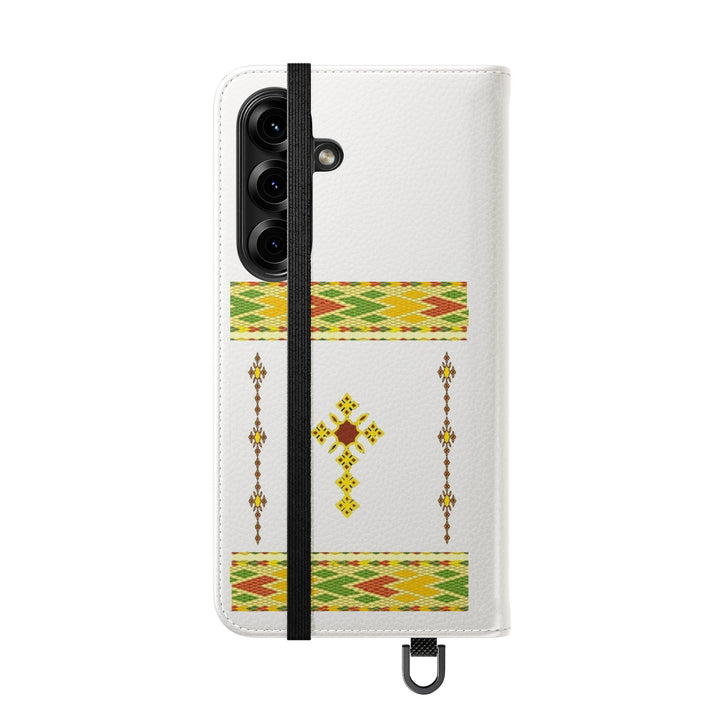 Phone Case - Habesha Golden Tilet (ጥለት) with Ethiopian /Eritrean Cross Meskel Design