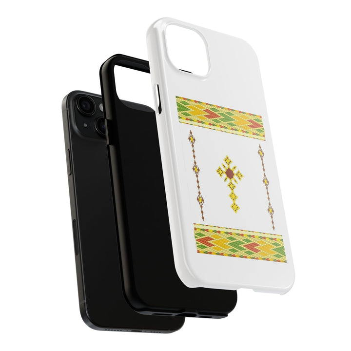 Phone Case - Habesha Golden Tilet (ጥለት) with Ethiopian / Eritrean Cross Meskel Design