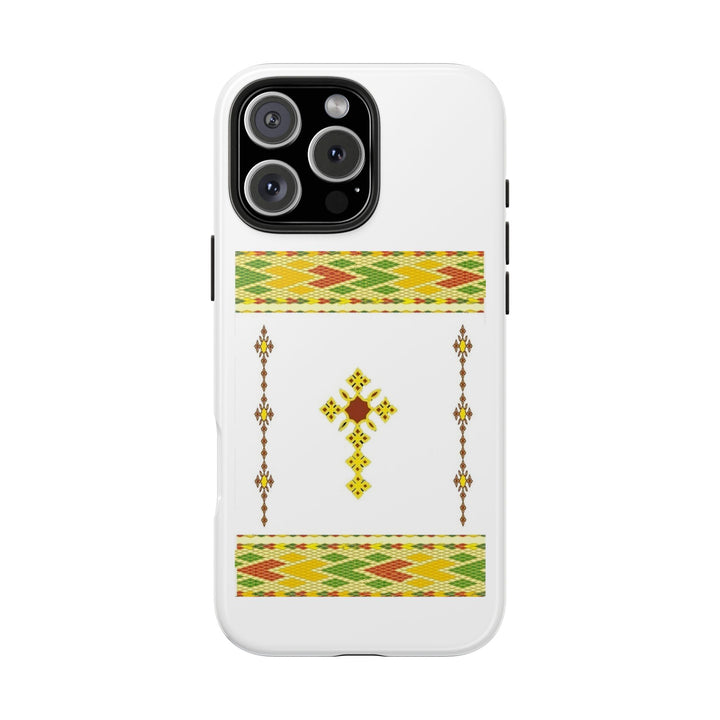 Phone Case - Habesha Golden Tilet (ጥለት) with Ethiopian / Eritrean Cross Meskel Design