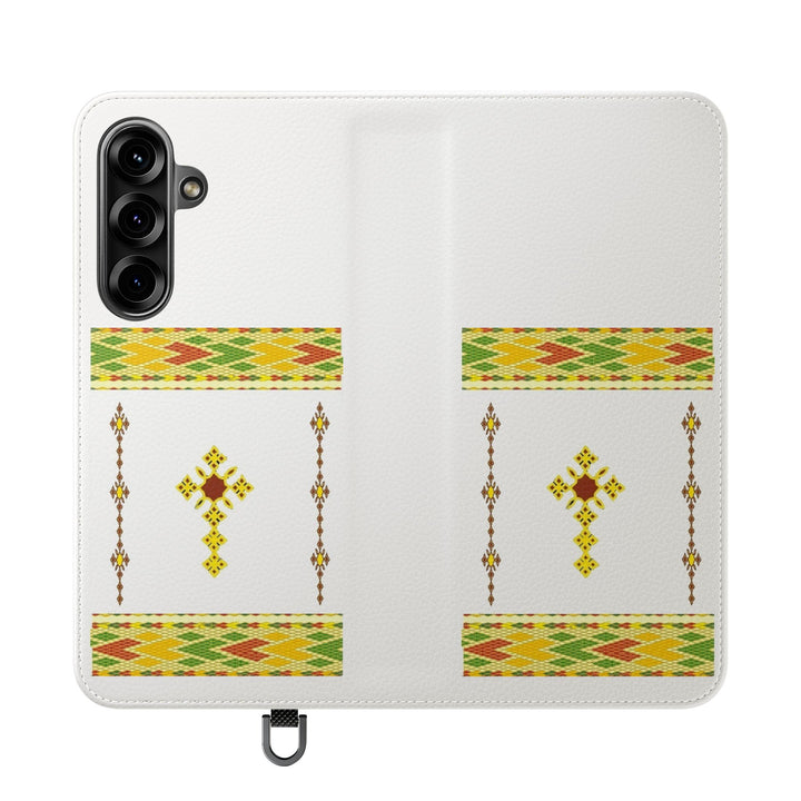 Phone Case - Habesha Golden Tilet (ጥለት) with Ethiopian /Eritrean Cross Meskel Design