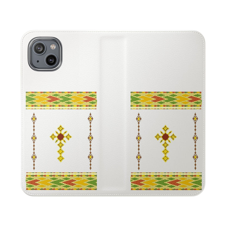 Phone Case - Habesha Golden Tilet (ጥለት) with Ethiopian /Eritrean Cross Meskel Design