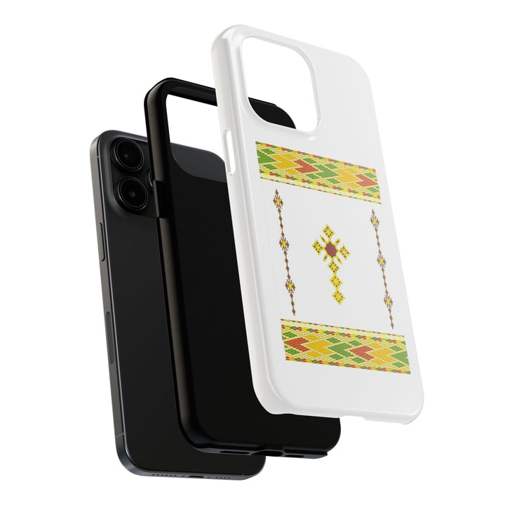 Phone Case - Habesha Golden Tilet (ጥለት) with Ethiopian / Eritrean Cross Meskel Design