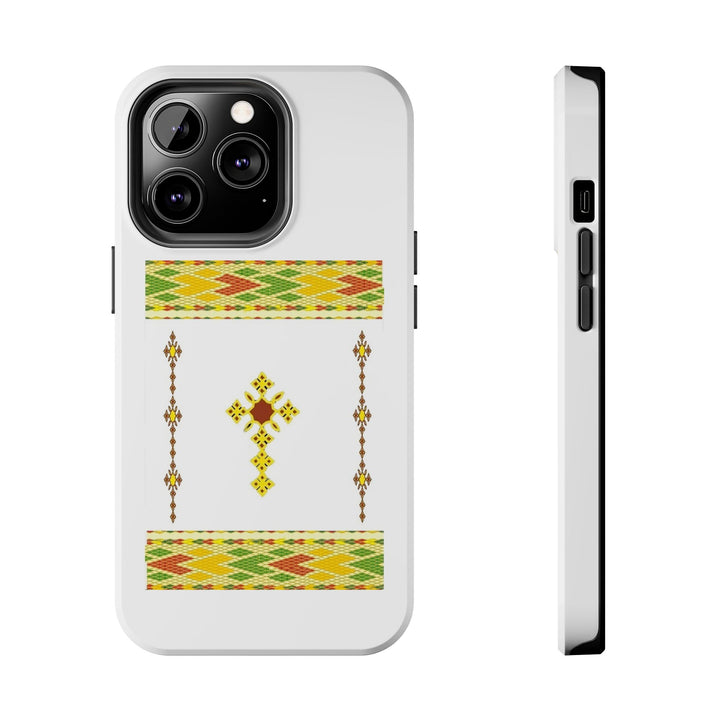 Phone Case - Habesha Golden Tilet (ጥለት) with Ethiopian / Eritrean Cross Meskel Design