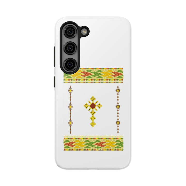 Phone Case - Habesha Golden Tilet (ጥለት) with Ethiopian / Eritrean Cross Meskel Design