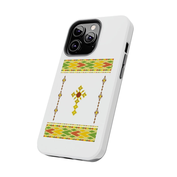 Phone Case - Habesha Golden Tilet (ጥለት) with Ethiopian / Eritrean Cross Meskel Design