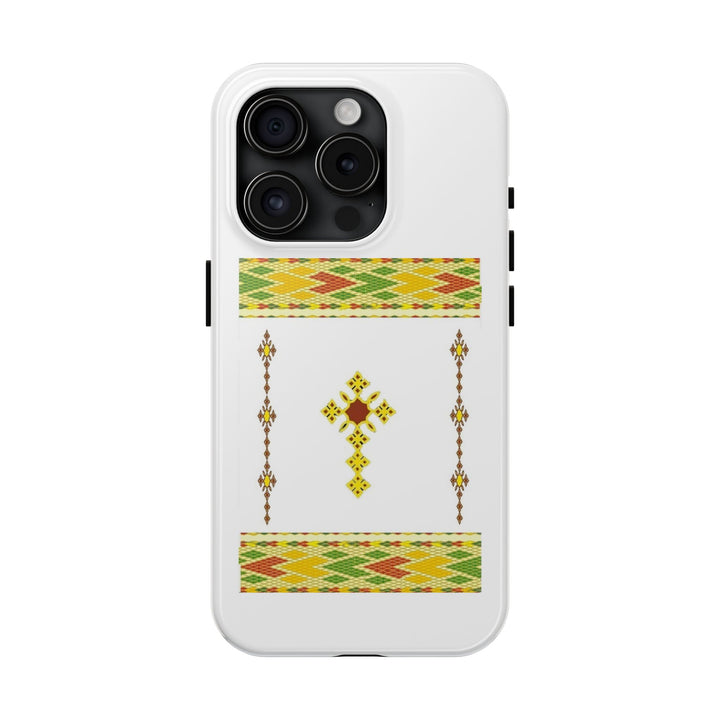 Phone Case - Habesha Golden Tilet (ጥለት) with Ethiopian / Eritrean Cross Meskel Design