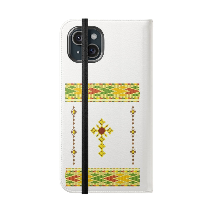 Phone Case - Habesha Golden Tilet (ጥለት) with Ethiopian /Eritrean Cross Meskel Design