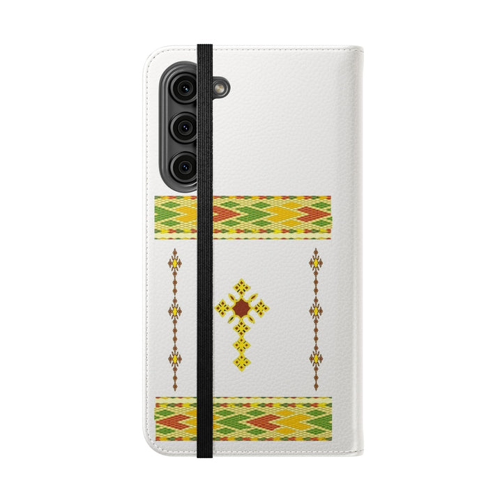 Phone Case - Habesha Golden Tilet (ጥለት) with Ethiopian /Eritrean Cross Meskel Design