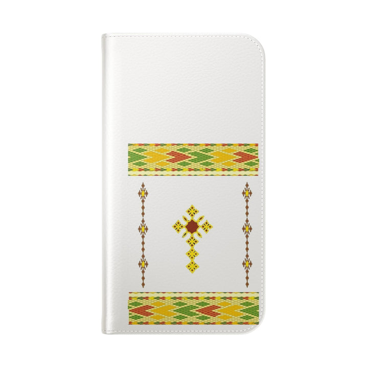 Phone Case - Habesha Golden Tilet (ጥለት) with Ethiopian /Eritrean Cross Meskel Design
