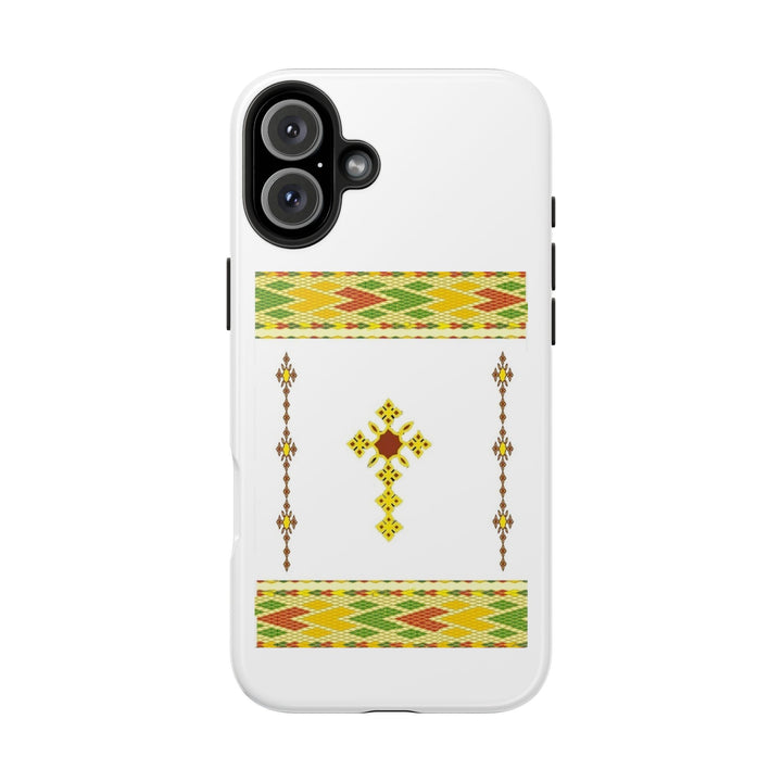 Phone Case - Habesha Golden Tilet (ጥለት) with Ethiopian / Eritrean Cross Meskel Design