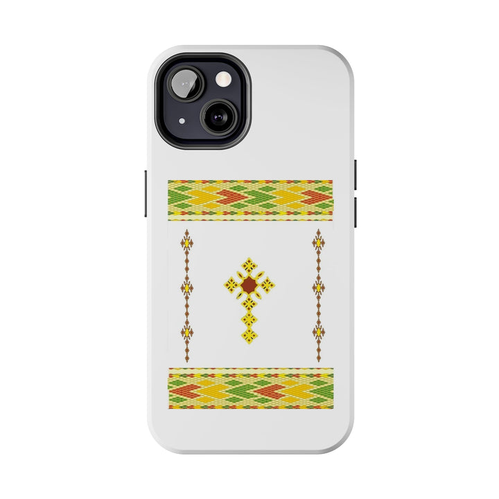 Phone Case - Habesha Golden Tilet (ጥለት) with Ethiopian / Eritrean Cross Meskel Design