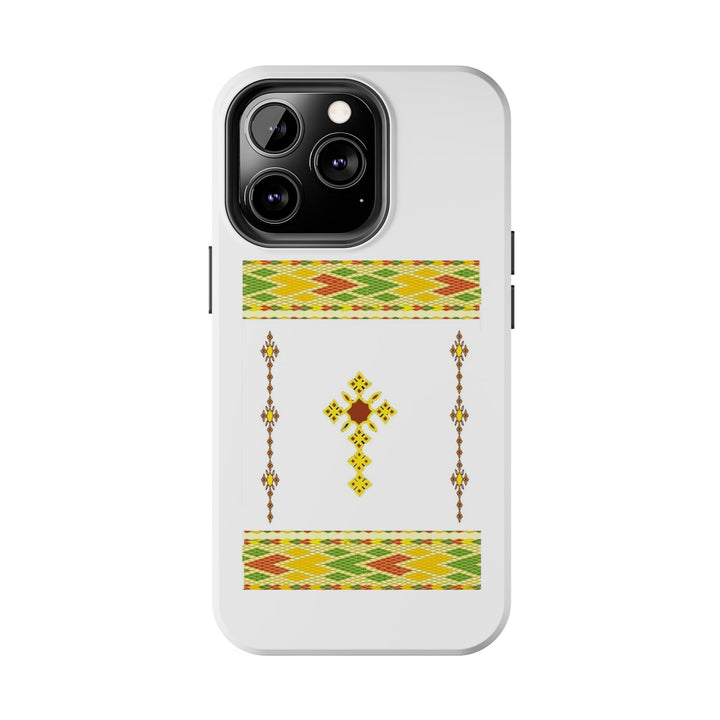 Phone Case - Habesha Golden Tilet (ጥለት) with Ethiopian / Eritrean Cross Meskel Design