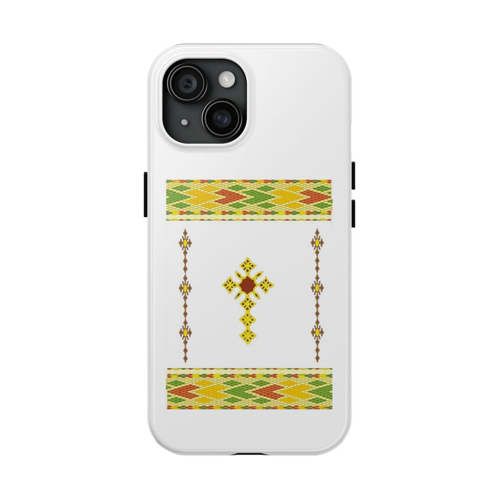 Phone Case - Habesha Golden Tilet (ጥለት) with Ethiopian / Eritrean Cross Meskel Design