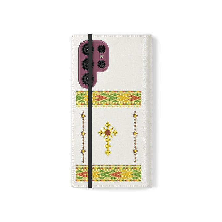 Phone Case - Habesha Golden Tilet (ጥለት) with Ethiopian /Eritrean Cross Meskel Design