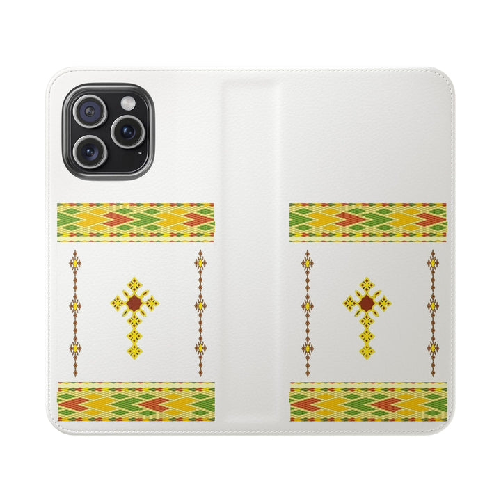 Phone Case - Habesha Golden Tilet (ጥለት) with Ethiopian /Eritrean Cross Meskel Design