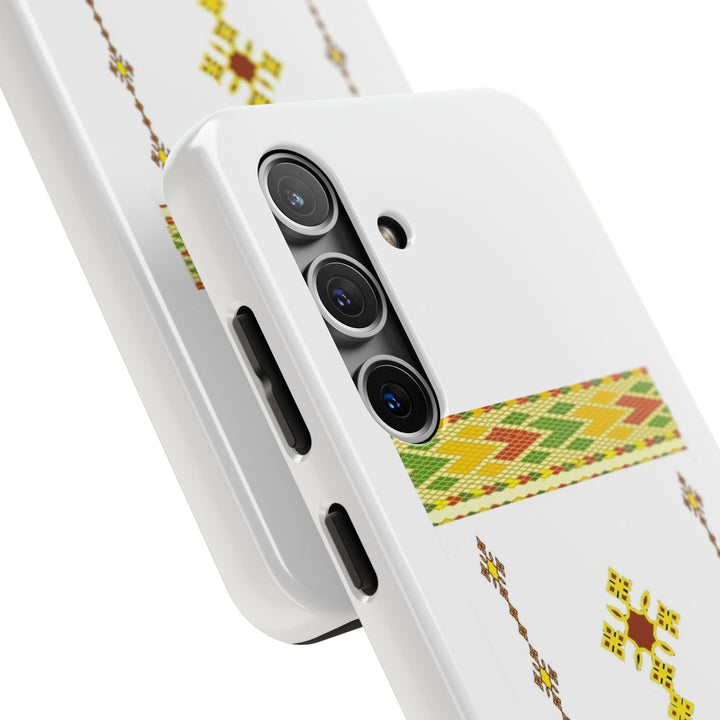Phone Case - Habesha Golden Tilet (ጥለት) with Ethiopian / Eritrean Cross Meskel Design