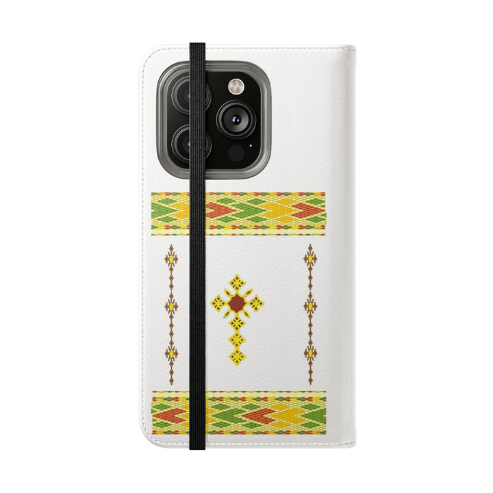 Phone Case - Habesha Golden Tilet (ጥለት) with Ethiopian /Eritrean Cross Meskel Design