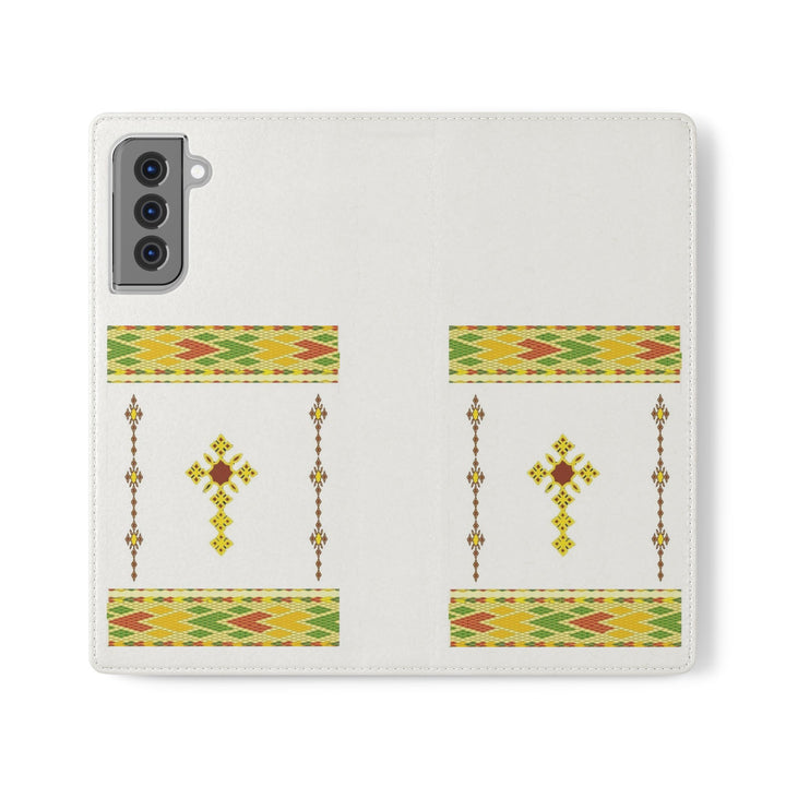 Phone Case - Habesha Golden Tilet (ጥለት) with Ethiopian /Eritrean Cross Meskel Design