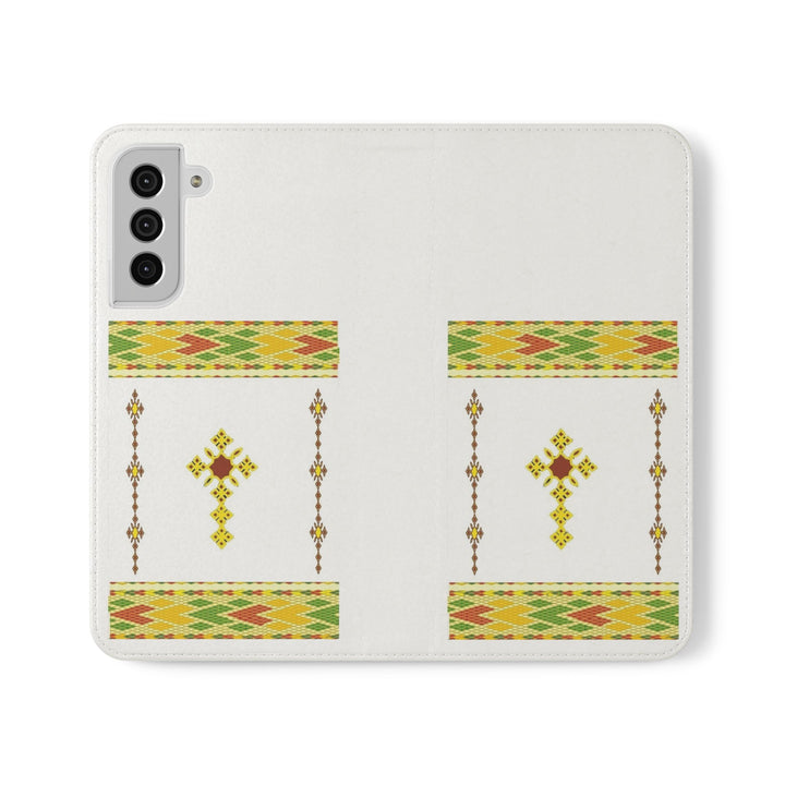 Phone Case - Habesha Golden Tilet (ጥለት) with Ethiopian /Eritrean Cross Meskel Design