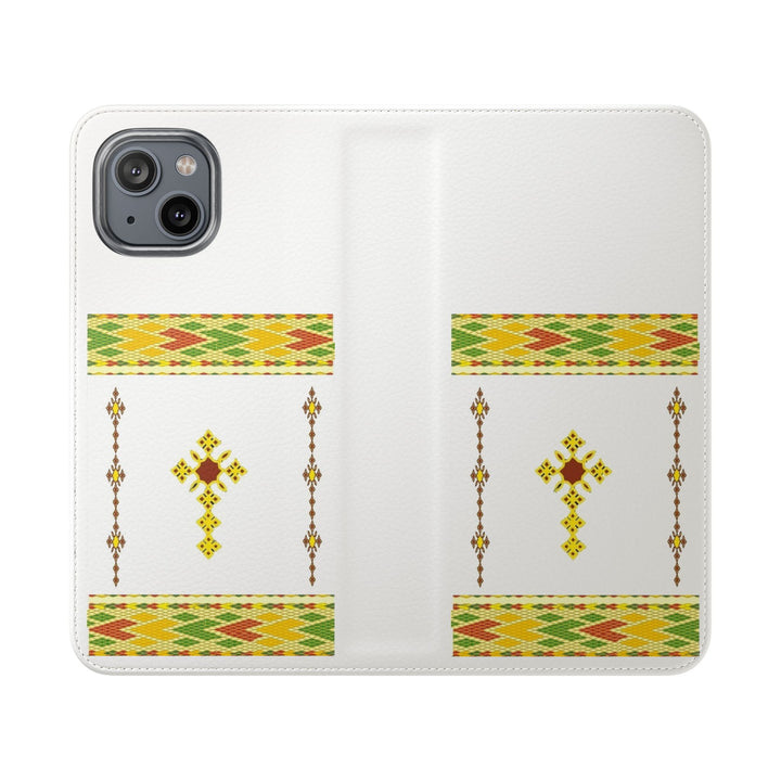 Phone Case - Habesha Golden Tilet (ጥለት) with Ethiopian /Eritrean Cross Meskel Design