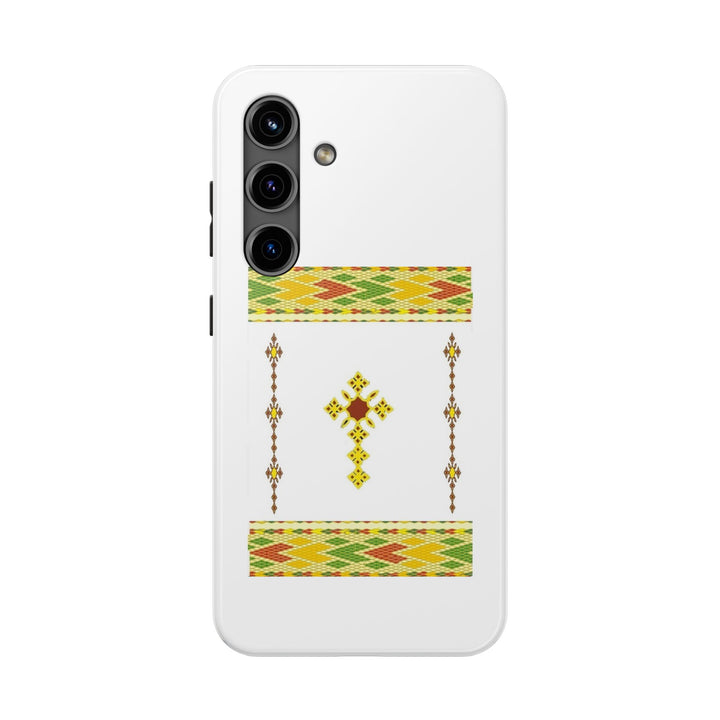 Phone Case - Habesha Golden Tilet (ጥለት) with Ethiopian / Eritrean Cross Meskel Design