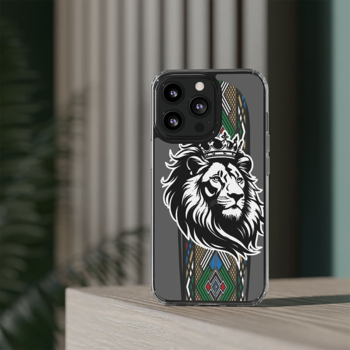 "Lion of Heritage" – Ethiopian/Eritrean Tilet (ጥለት) & African King Phone Case