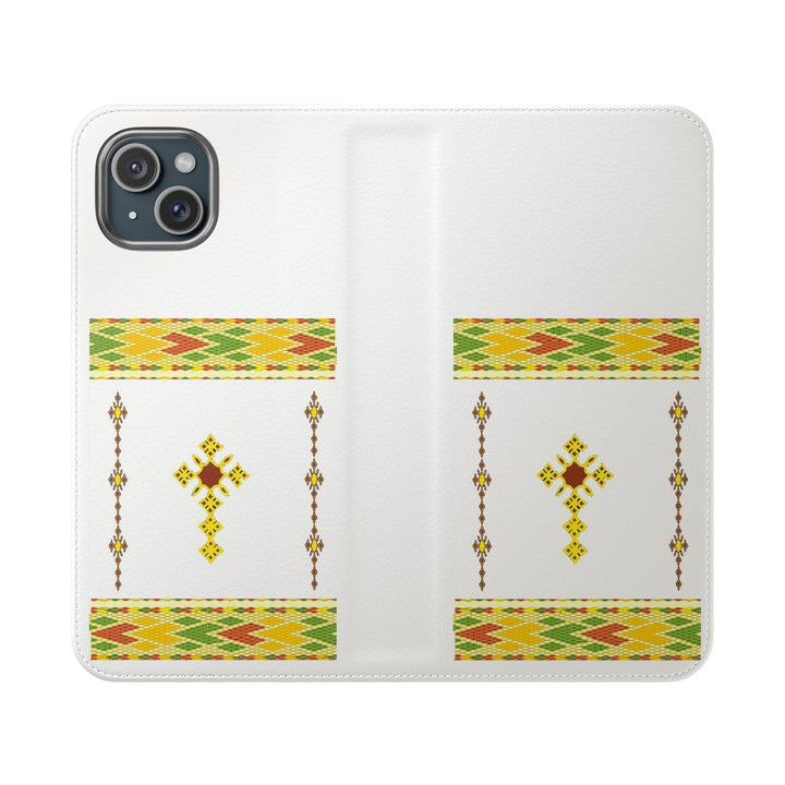 Phone Case - Habesha Golden Tilet (ጥለት) with Ethiopian /Eritrean Cross Meskel Design