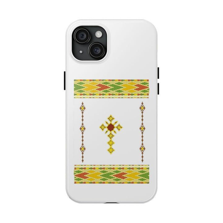 Phone Case - Habesha Golden Tilet (ጥለት) with Ethiopian / Eritrean Cross Meskel Design