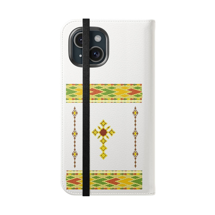 Phone Case - Habesha Golden Tilet (ጥለት) with Ethiopian /Eritrean Cross Meskel Design