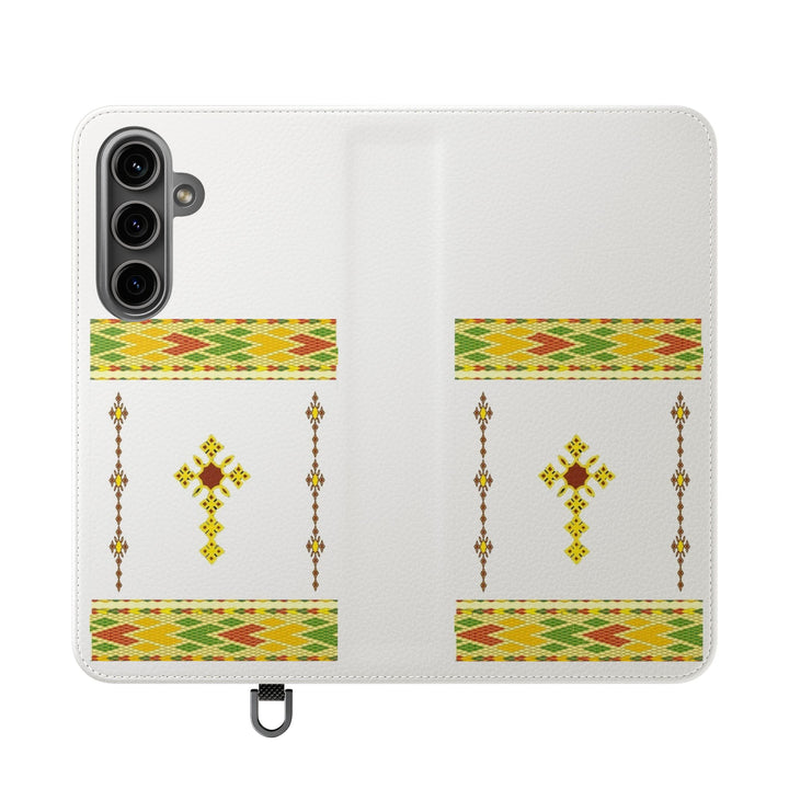 Phone Case - Habesha Golden Tilet (ጥለት) with Ethiopian /Eritrean Cross Meskel Design